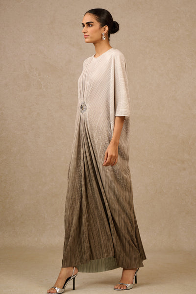 Tarun Tahiliani Metallic Grey Kaftan indian designer wear online shopping melange singapore