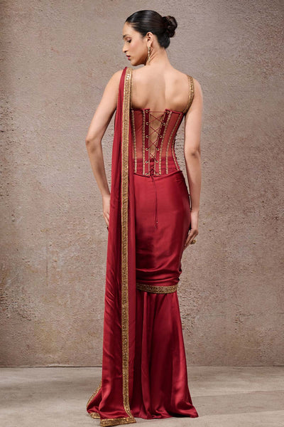 Tarun Tahiliani Mughal Concept Saree With Cape indian designer wear online shopping melange singapore 
