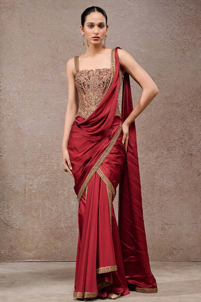 Tarun Tahiliani Mughal Concept Saree With Cape indian designer wear online shopping melange singapore 