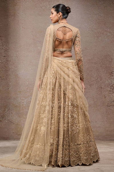 Tarun Tahiliani Mughal Embroidered Lehenga With Drape indian designer wear online shopping melange singapore 