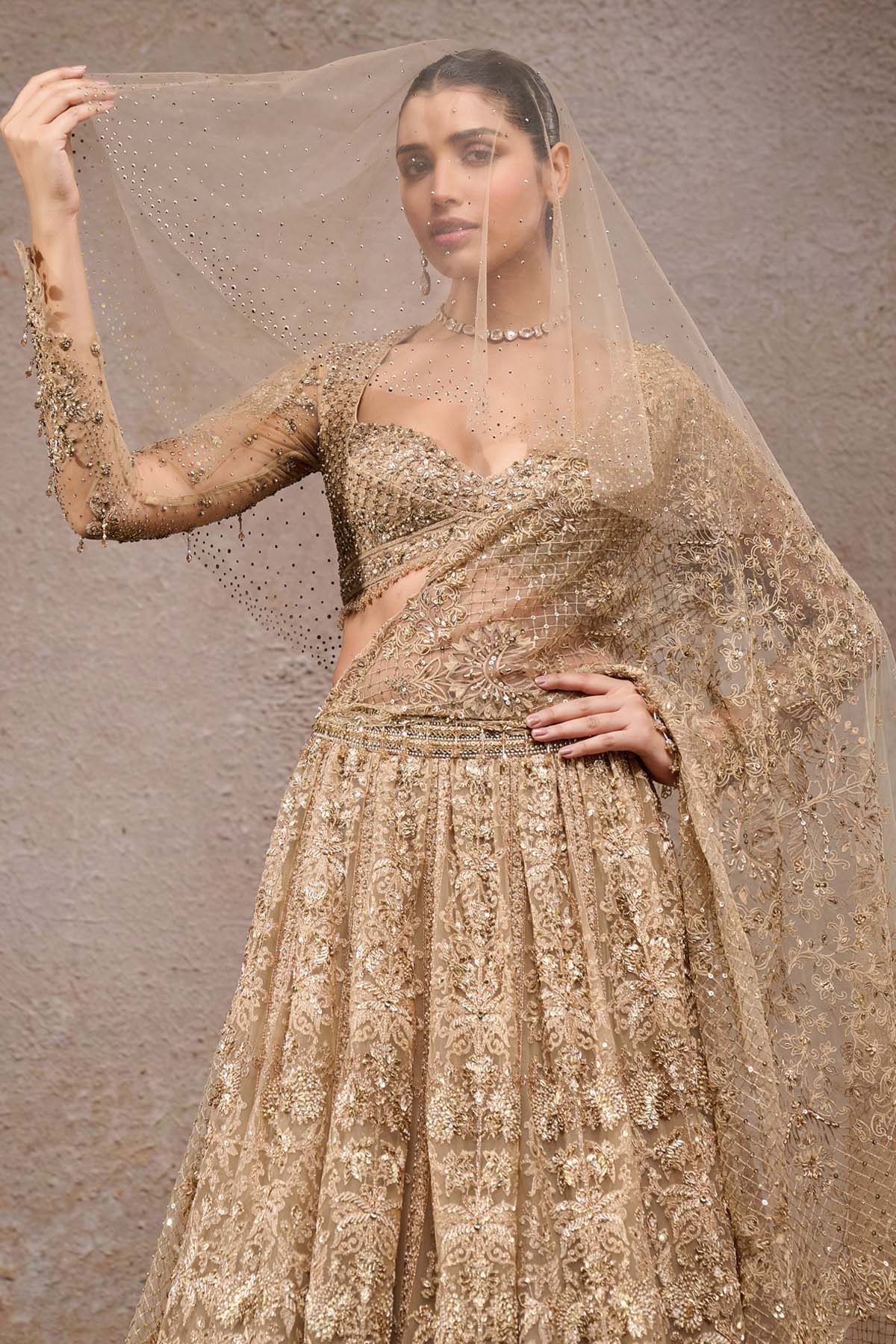 Tarun Tahiliani Mughal Embroidered Lehenga With Dupatta indian designer wear online shopping melange singapore 
