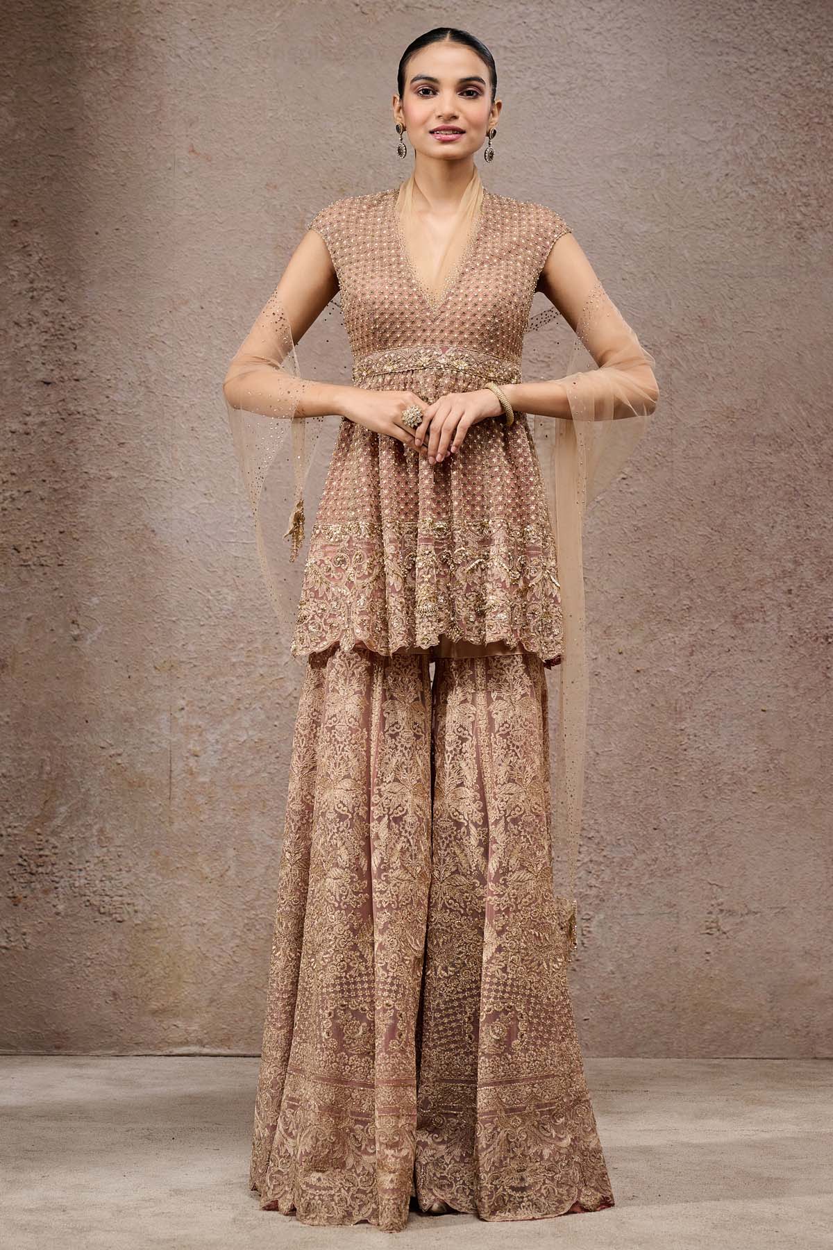 Tarun Tahiliani Mughal Embroidered Sharara indian designer wear online shopping melange singapore 