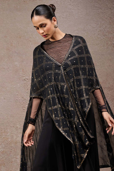 Tarun Tahiliani Mukaish Cape Set indian designer wear online shopping melange singapore 