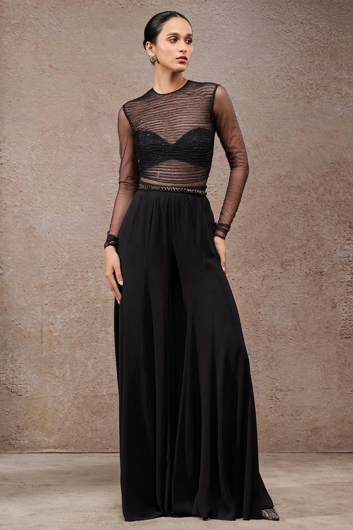 Tarun Tahiliani Mukaish Cape Set indian designer wear online shopping melange singapore 