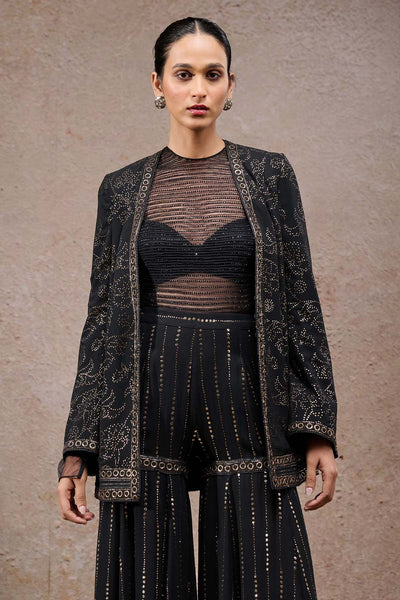 Tarun Tahiliani Mukaish Jacket Sharara indian designer wear online shopping melange singapore 