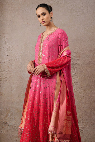 Tarun Tahiliani Ombre Mukaish Kalidar Suit Set Indian designer wear online shopping melange singapore