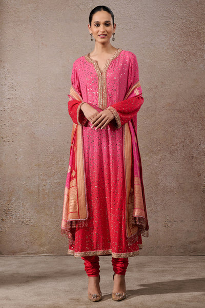 Tarun Tahiliani Ombre Mukaish Kalidar Suit Set Indian designer wear online shopping melange singapore