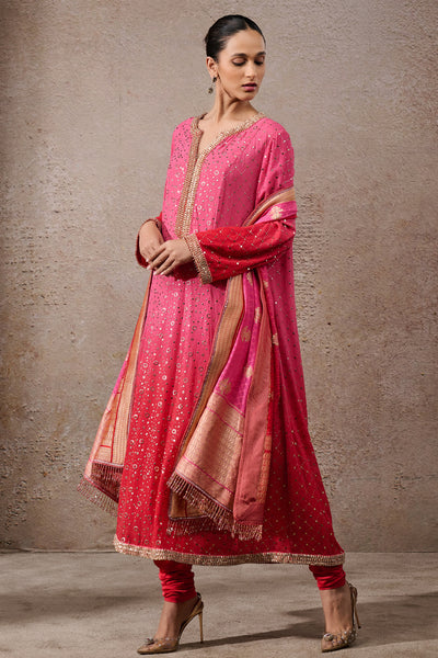 Tarun Tahiliani Ombre Mukaish Kalidar Suit Set Indian designer wear online shopping melange singapore