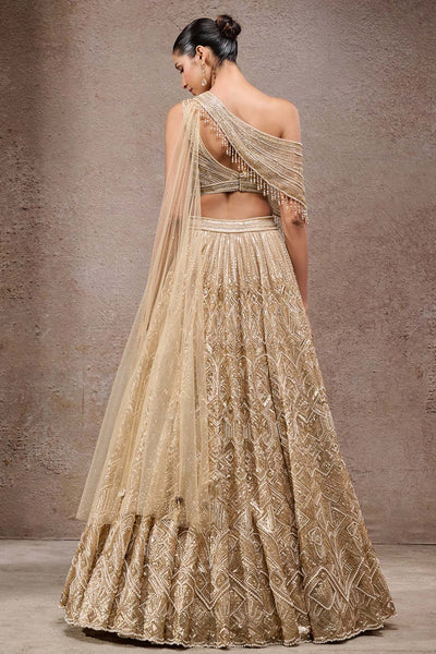 Tarun Tahiliani Pearl And Sequin Hand Embroidered Lehenga indian designer wear online shopping melange singapore 
