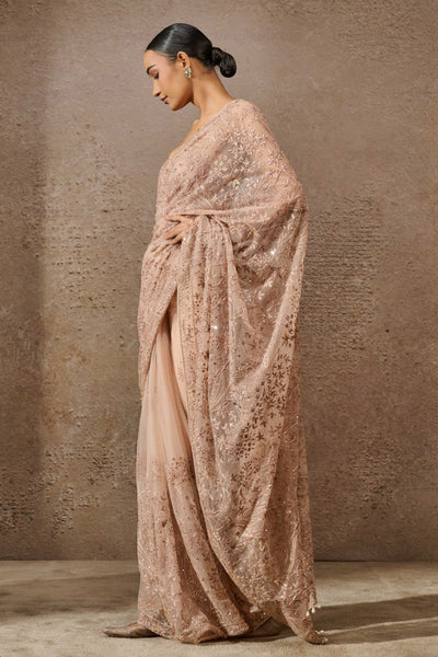 Tarun Tahiliani Pearl And Sequin Hand Embroidered Saree indian designer wear online shopping melange singapore