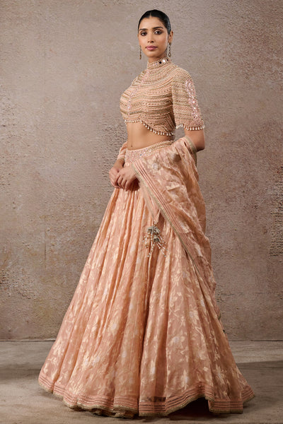 Tarun Tahiliani Pearl Textile Lehenga Blush Indian designer wear online shopping melange singapore
