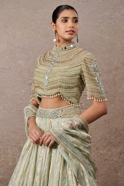 Tarun Tahiliani Pearl Textile Lehenga Indian designer wear online shopping melange singapore