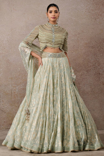 Tarun Tahiliani Pearl Textile Lehenga Indian designer wear online shopping melange singapore