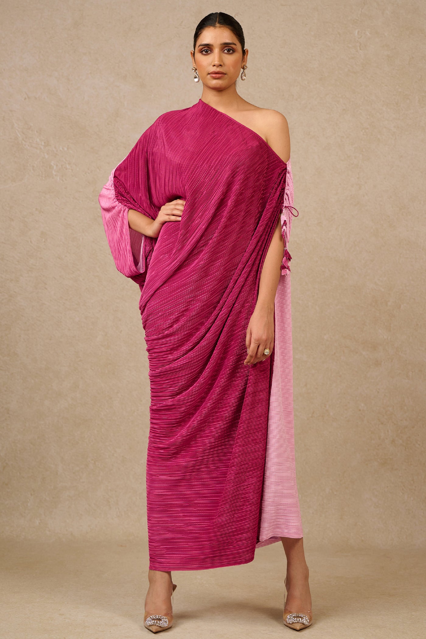 Tarun Tahiliani Pink Ombre Kaftan designer wear online shopping melange singapore