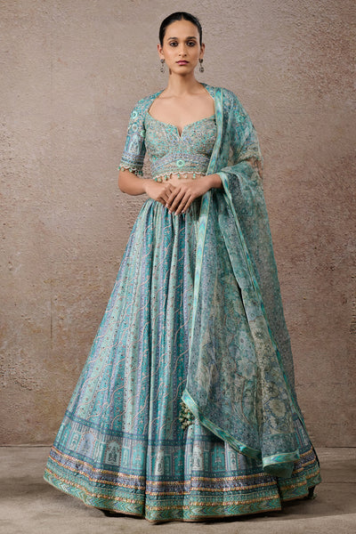 Tarun Tahiliani Printed Abstract Floral Lehenga Indian designer wear online shopping melange singapore