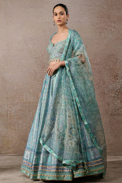 Tarun Tahiliani Printed Abstract Floral Lehenga Indian designer wear online shopping melange singapore