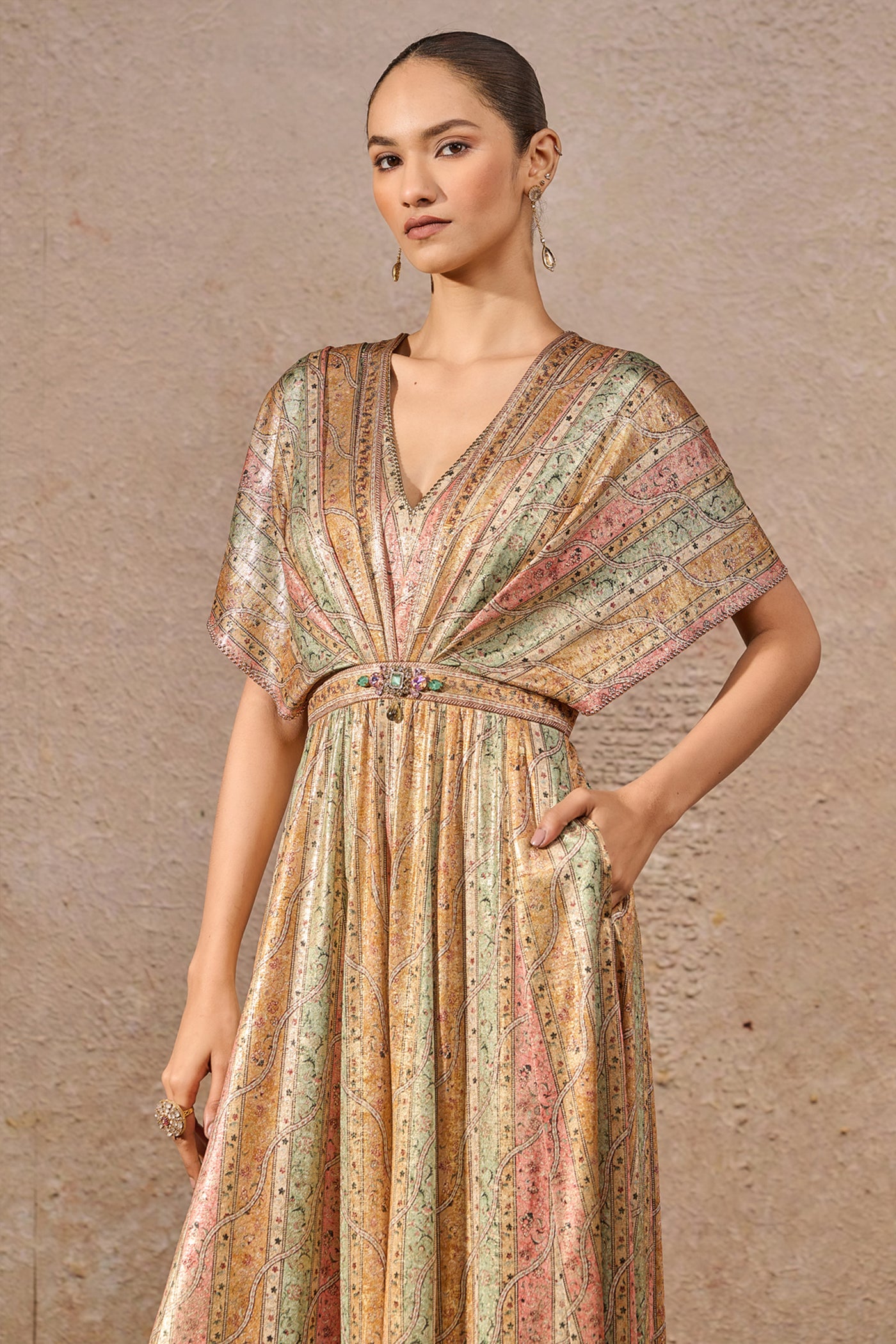 Tarun Tahiliani Printed Jumpsuit indian designer wear online shopping melange singapore