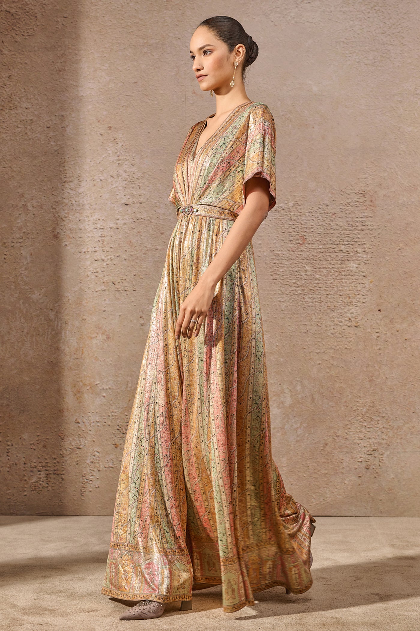 Tarun Tahiliani Printed Jumpsuit indian designer wear online shopping melange singapore