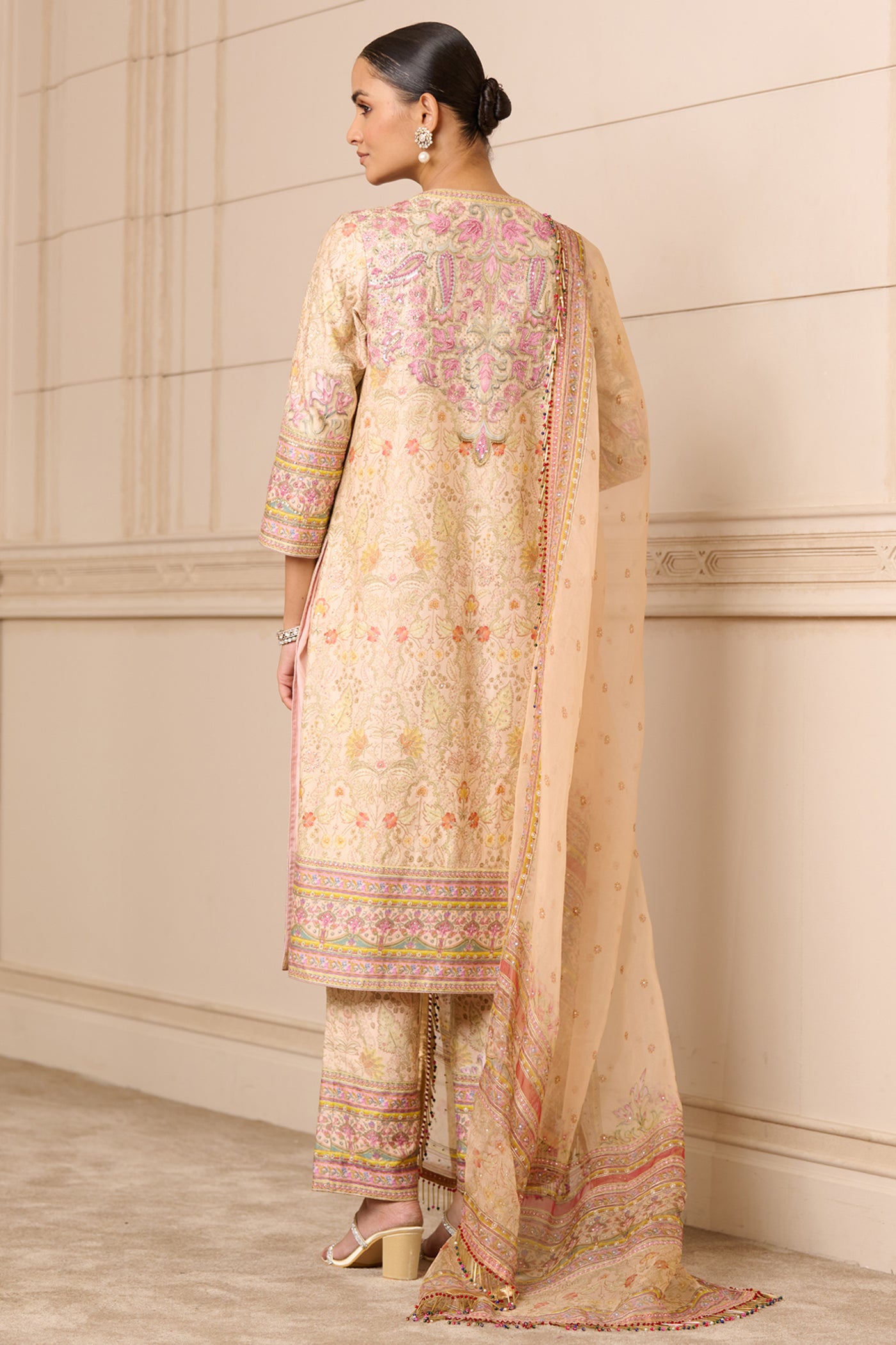 Tarun Tahiliani Printed Kurta In Chanderi indian designer wear online shopping melange singapore