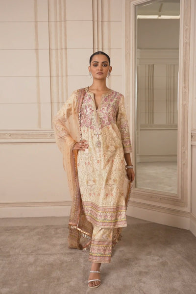 Tarun Tahiliani Printed Kurta In Chanderi indian designer wear online shopping melange singapore