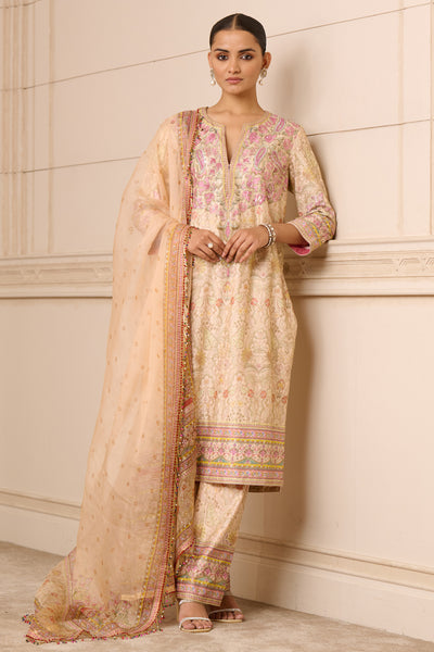 Tarun Tahiliani Printed Kurta In Chanderi indian designer wear online shopping melange singapore