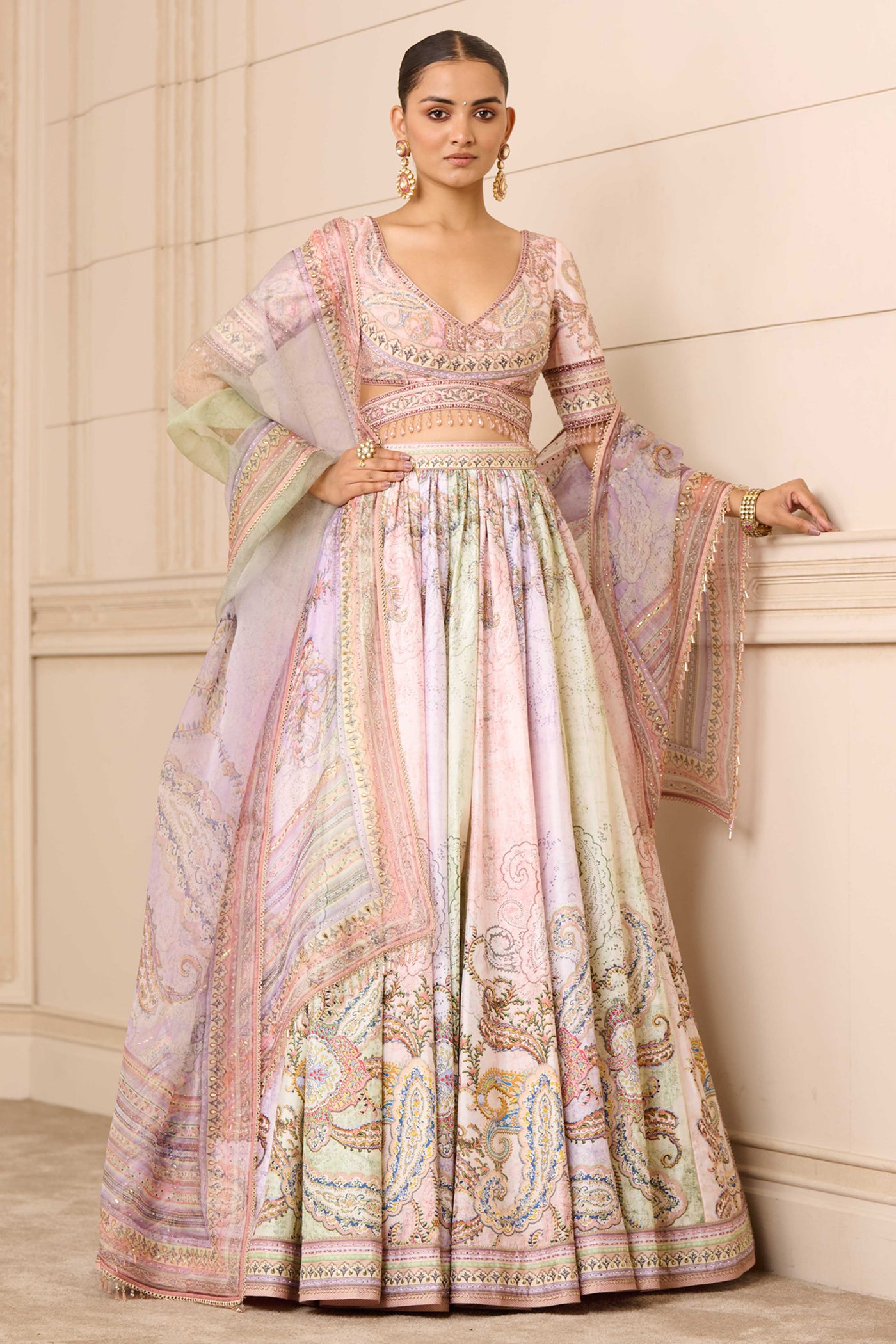 Tarun Tahiliani Printed Lehenga indian designer wear online shopping melange singapore