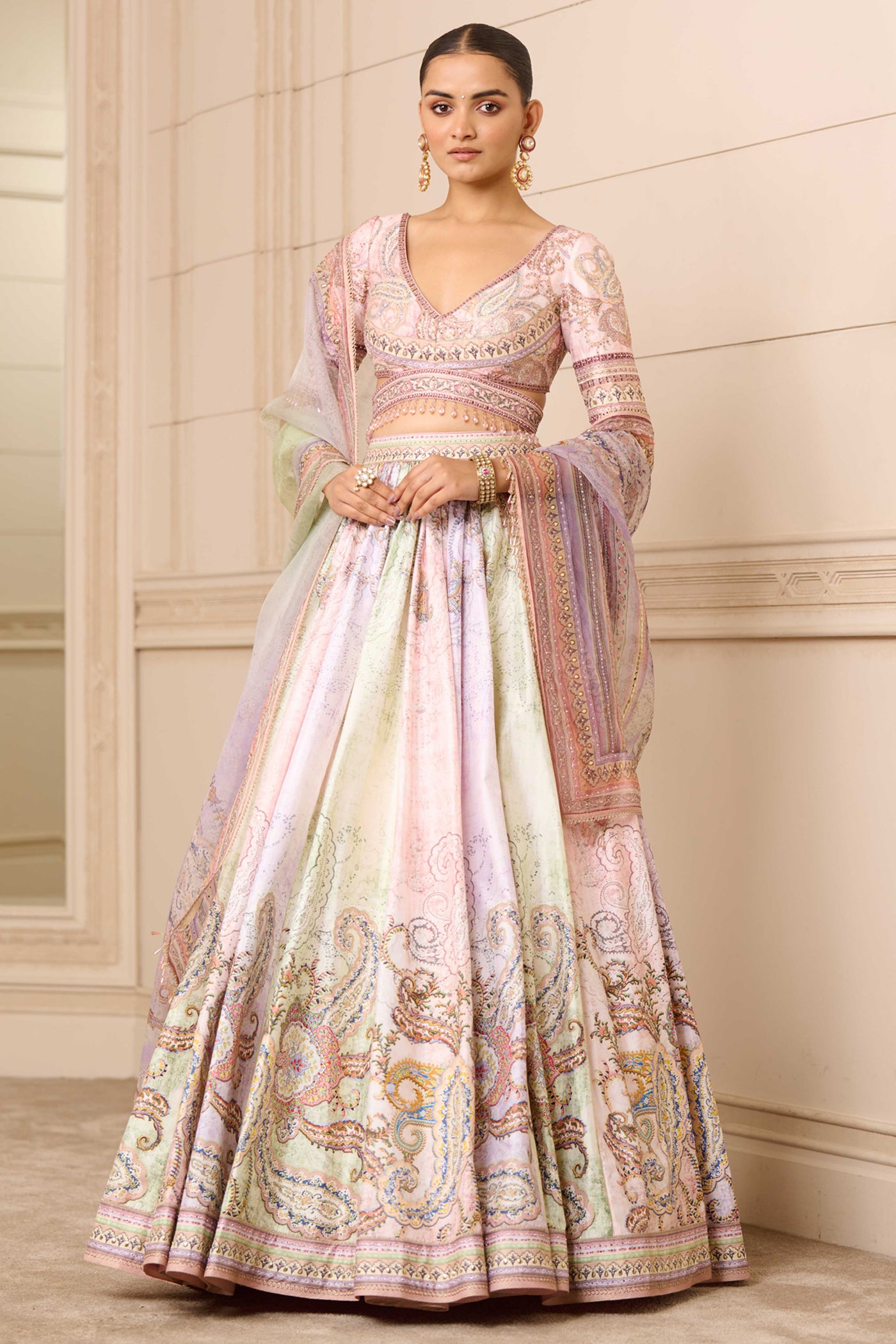 Tarun Tahiliani Printed Lehenga indian designer wear online shopping melange singapore