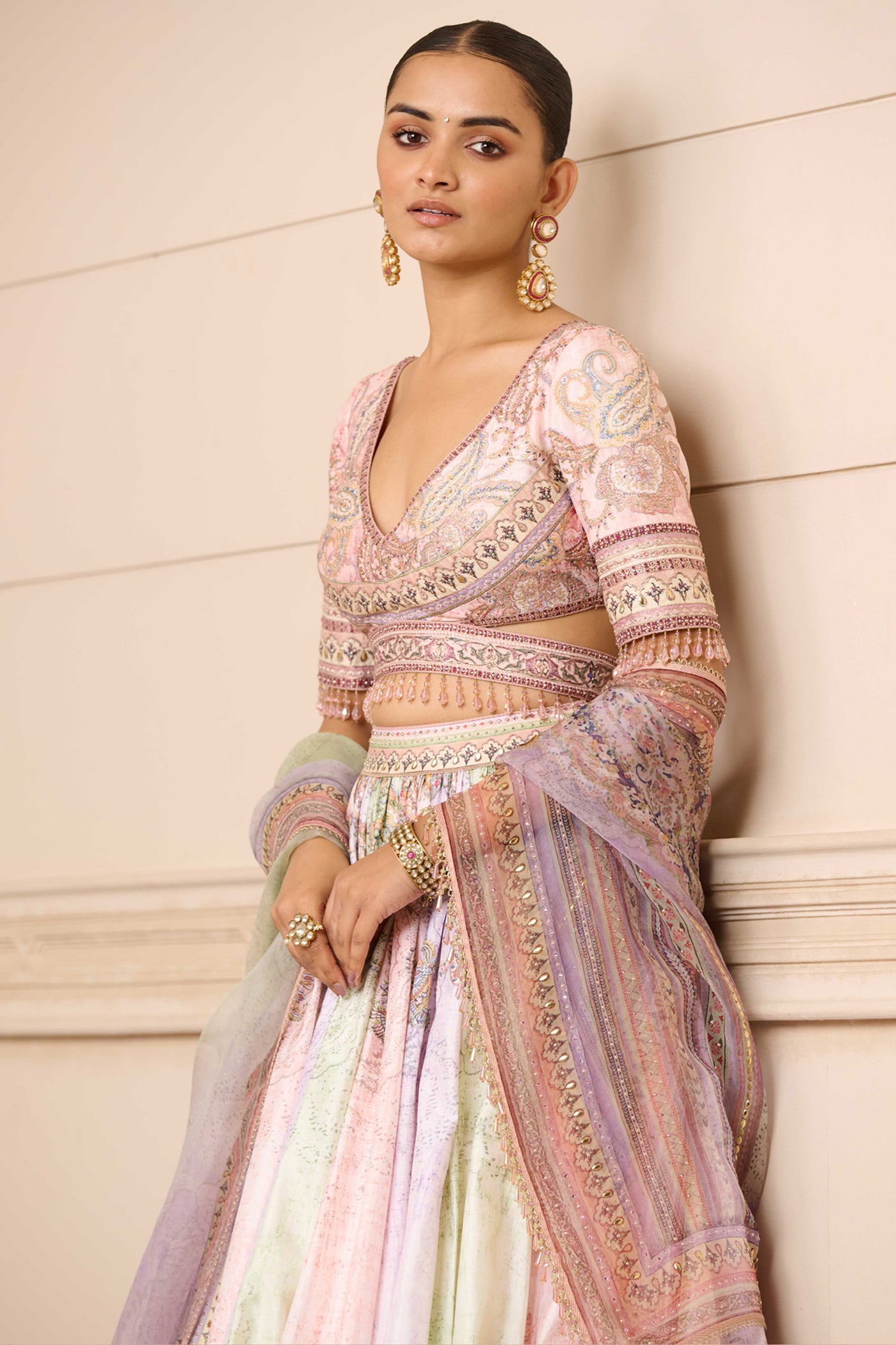 Tarun Tahiliani Printed Lehenga indian designer wear online shopping melange singapore