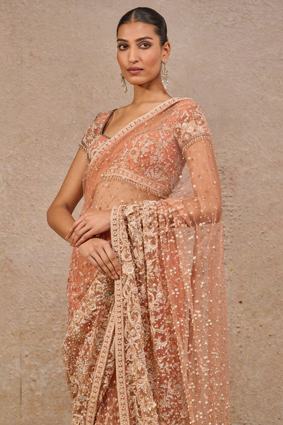 Tarun Tahiliani Resham Embroidered Floral Saree indian designer wear online shopping melange singapore