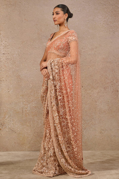 Tarun Tahiliani Resham Embroidered Floral Saree indian designer wear online shopping melange singapore