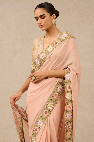 Tarun Tahiliani Saree Blouse Old Rose Indian designer wear online shopping melange singapore
