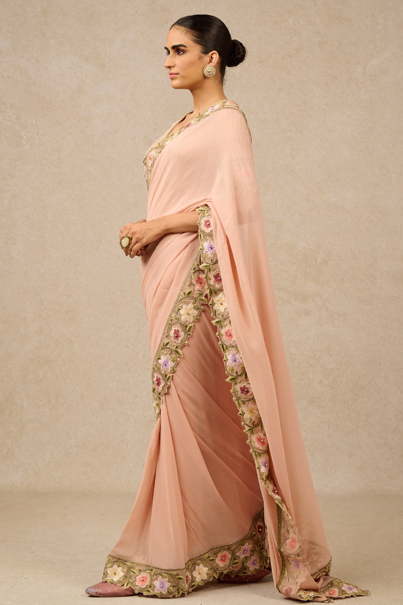 Tarun Tahiliani Saree Blouse Old Rose Indian designer wear online shopping melange singapore