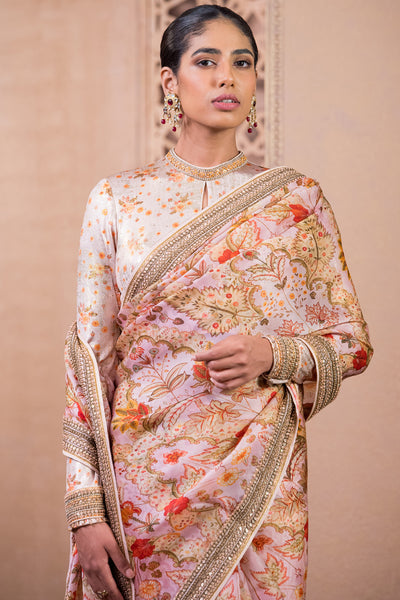 Tarun Tahiliani Saree And Blouse Blush indian designer wear online shopping melange singapore