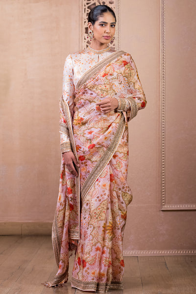 Tarun Tahiliani Saree And Blouse Blush indian designer wear online shopping melange singapore
