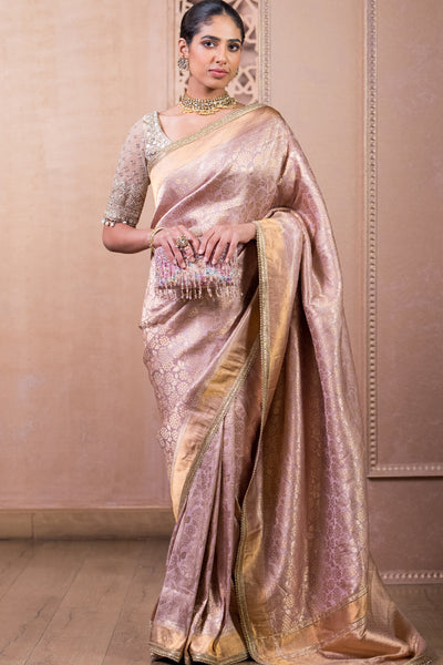 Tarun Tahiliani Saree And Blouse Fabric Lilac indian designer wear online shopping melange singapore