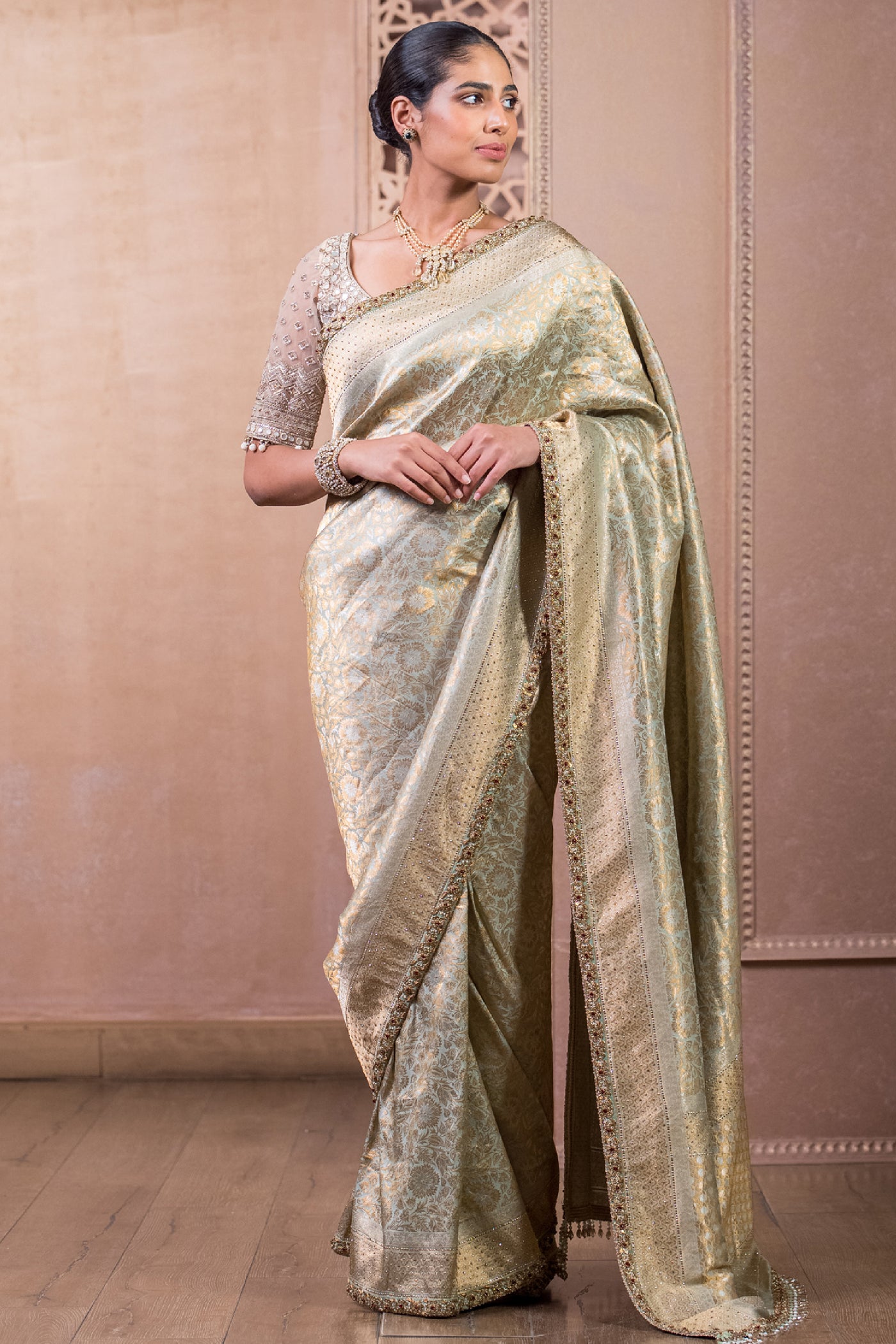 Tarun Tahiliani Saree And Blouse Fabric indian designer wear online shopping melange singapore