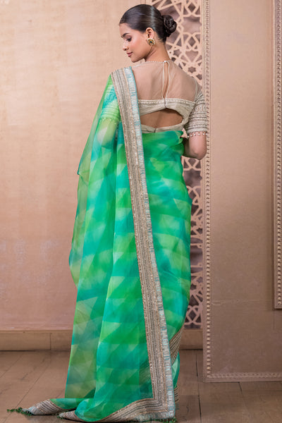 Tarun Tahiliani Saree And Blouse Fabric Shades Of Green indian designer wear online shopping melange singapore