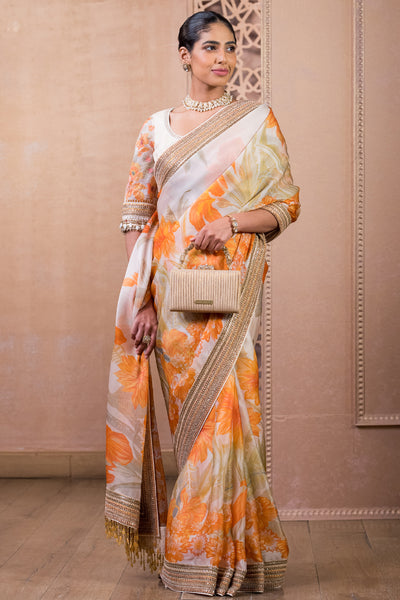 Tarun Tahiliani Saree And Blouse Sunset indian designer wear online shopping melange singapore