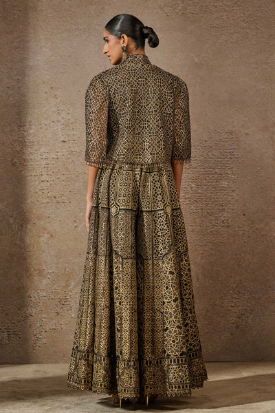 Tarun Tahiliani Sequin Architecture Motif Cape indian designer wear online shopping melange singapore