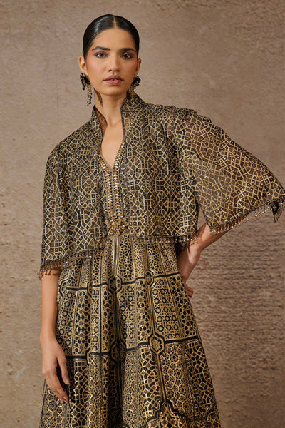 Tarun Tahiliani Sequin Architecture Motif Cape indian designer wear online shopping melange singapore