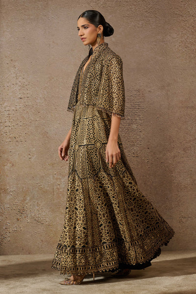 Tarun Tahiliani Sequin Architecture Motif Cape indian designer wear online shopping melange singapore