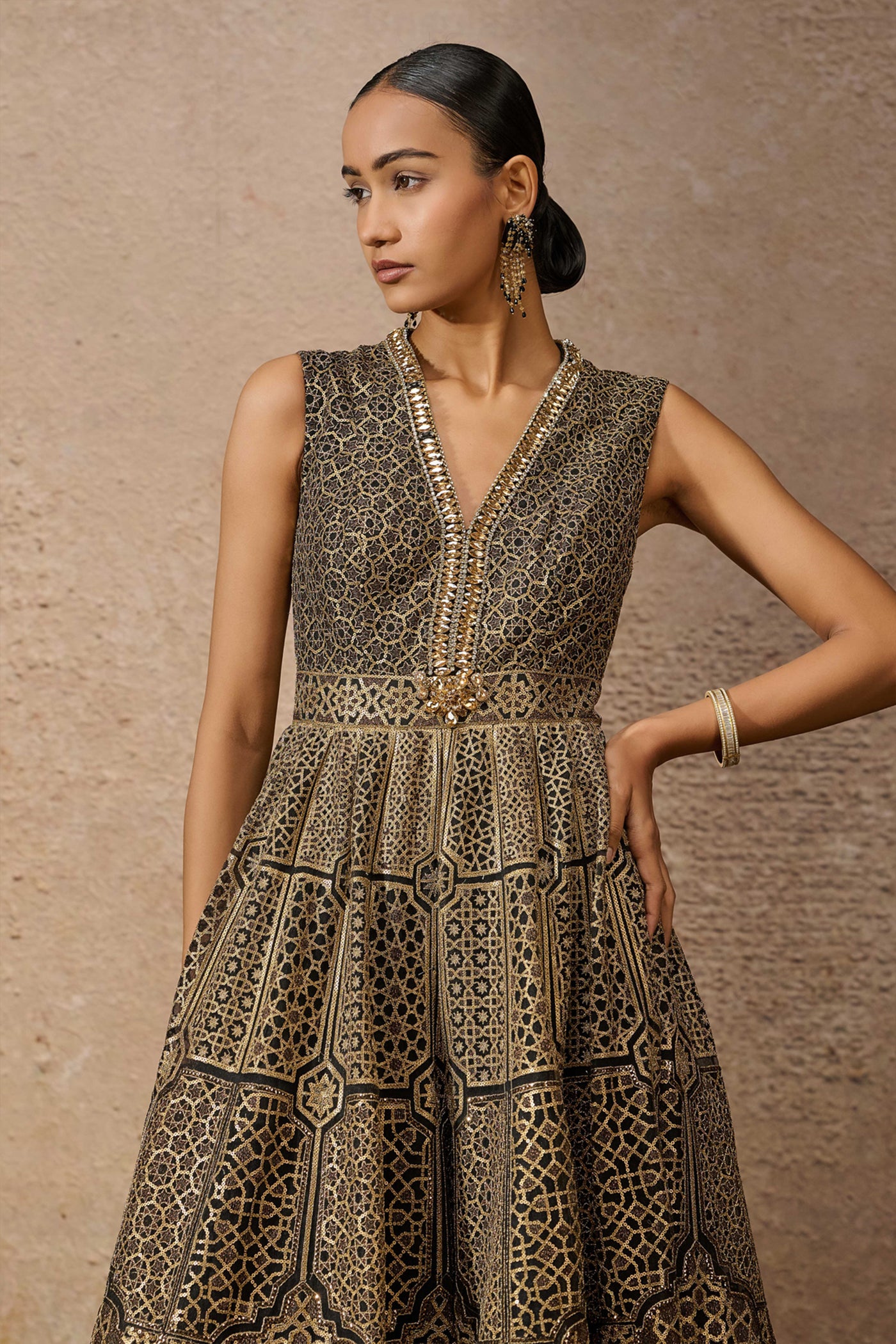 Tarun Tahiliani Sequin Architecture Motif Jumpsuit indian designer wear online shopping melange singapore