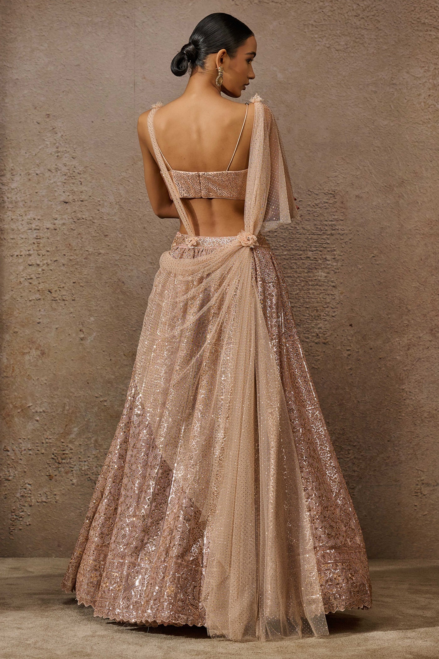 Tarun Tahiliani Sequin Architecture Motif Lehenga indian designer wear online shopping melange singapore