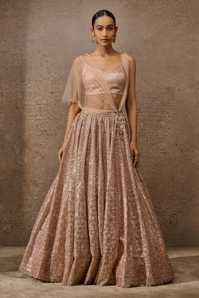 Tarun Tahiliani Sequin Architecture Motif Lehenga indian designer wear online shopping melange singapore
