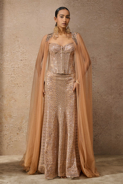 Tarun Tahiliani Sequin Architecture Motif Sculpted Lehenga indian designer wear online shopping melange singapore
