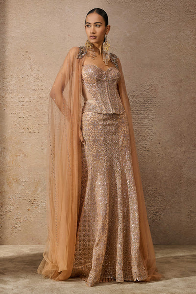 Tarun Tahiliani Sequin Architecture Motif Sculpted Lehenga indian designer wear online shopping melange singapore