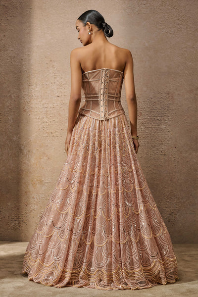 Tarun Tahiliani Sequin Corset Lehenga indian designer wear online shopping melange singapore