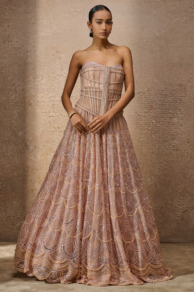 Tarun Tahiliani Sequin Corset Lehenga indian designer wear online shopping melange singapore
