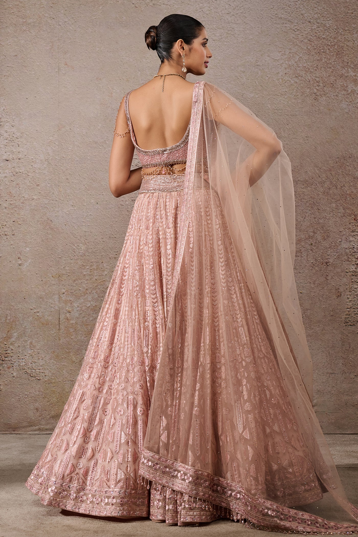 Tarun Tahiliani Sequin Embroidered Lehenga Indian designer wear online shopping melange singapore