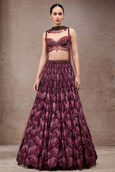 Tarun Tahiliani Sequin Embroidered Lehenga indian designer wear online shopping melange singapore 